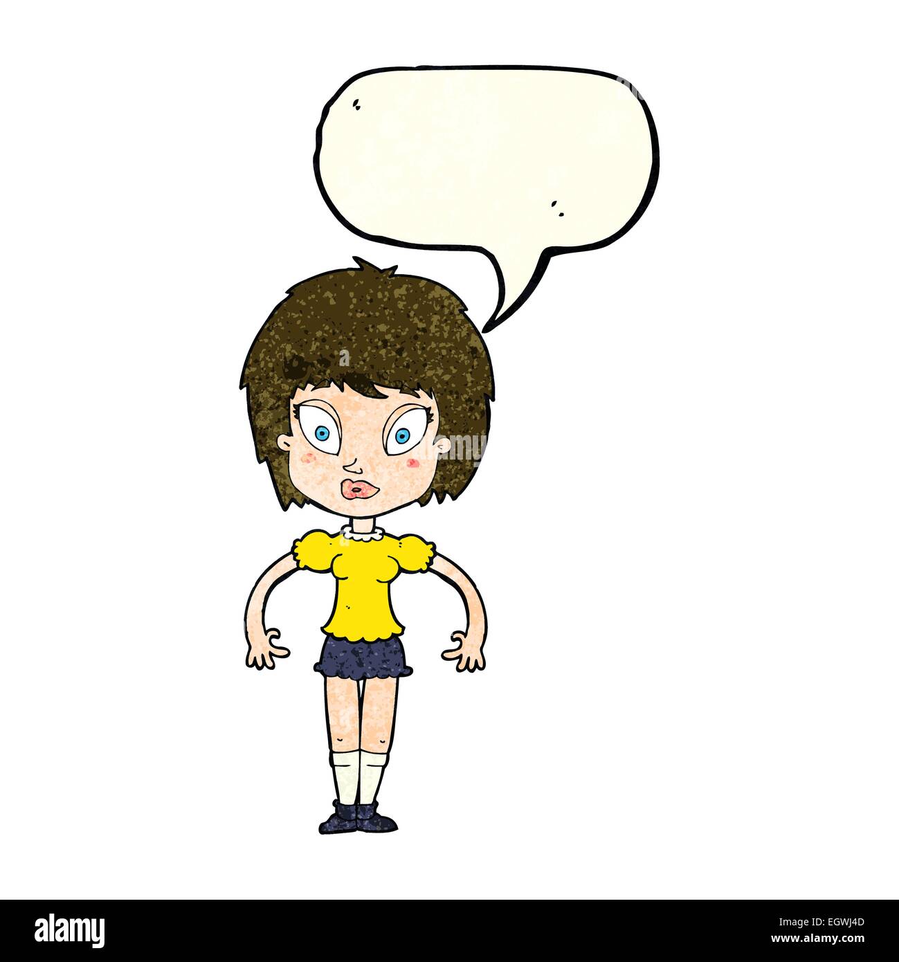 cartoon pretty girl with speech bubble Stock Vector Image & Art - Alamy