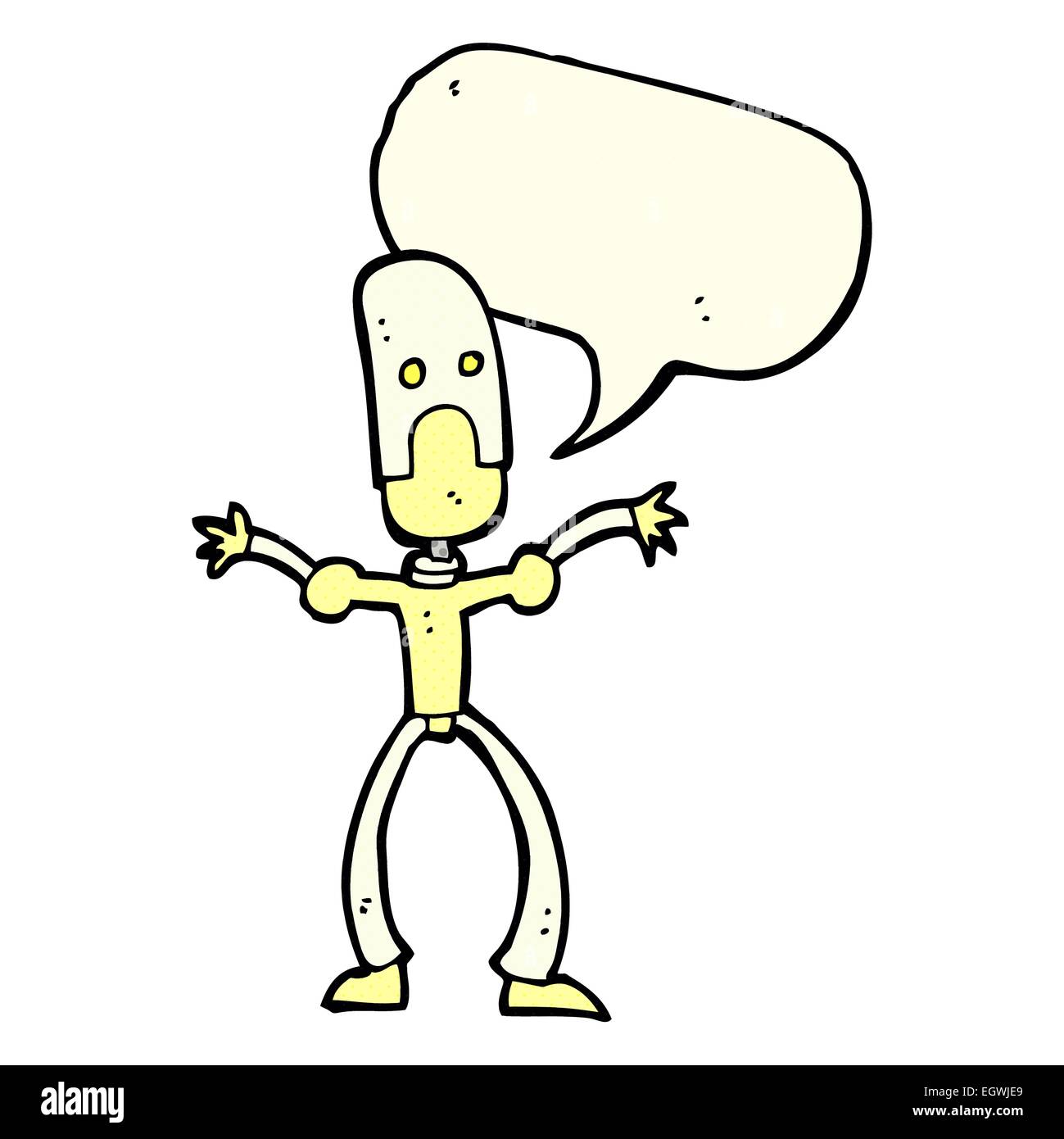 cartoon funny robot with speech bubble Stock Vector Image & Art - Alamy