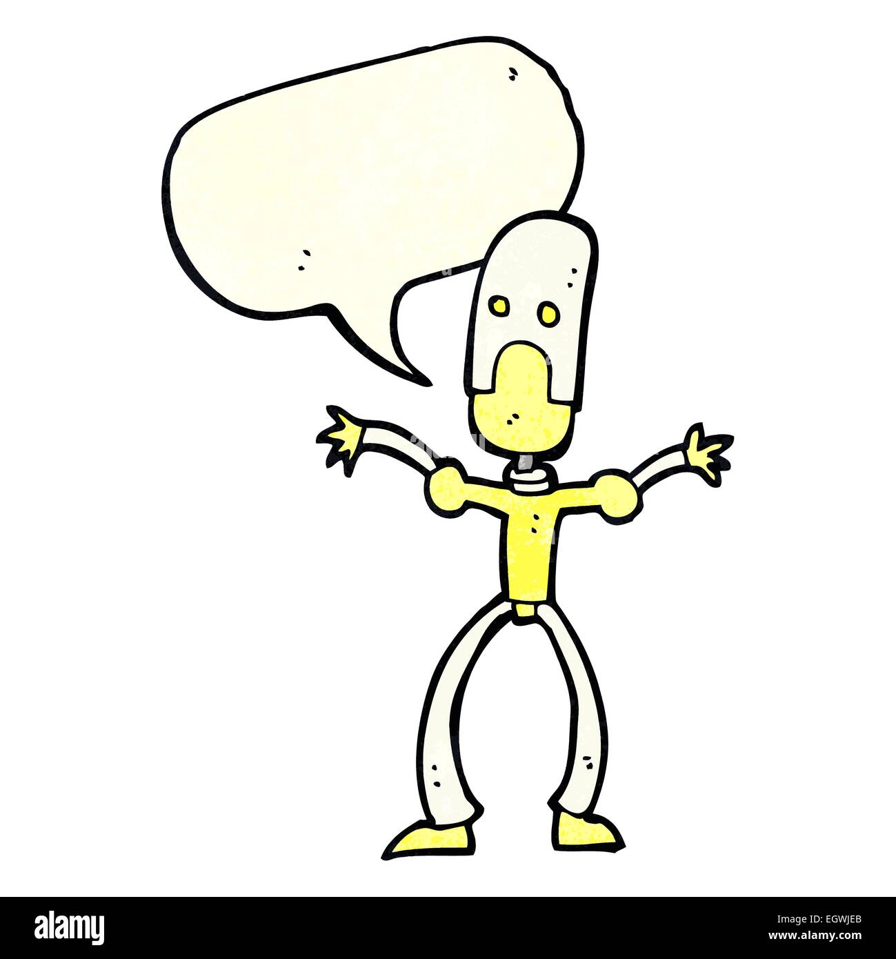 cartoon funny robot with speech bubble Stock Vector Image & Art - Alamy