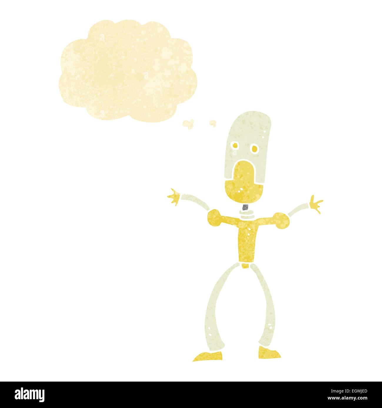 cartoon funny robot with thought bubble Stock Vector Image & Art - Alamy