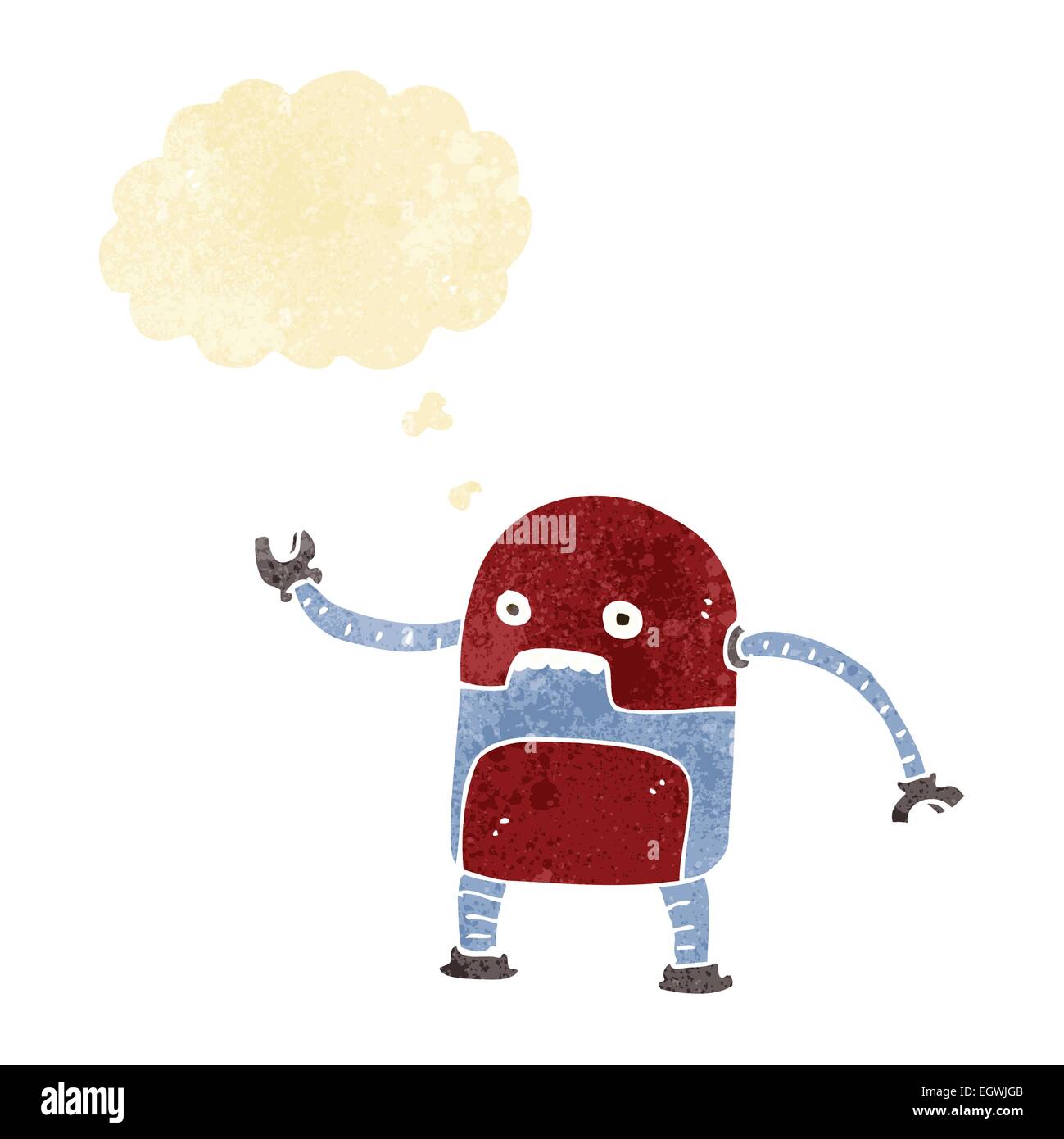 funny cartoon robot with thought bubble Stock Vector Image & Art - Alamy