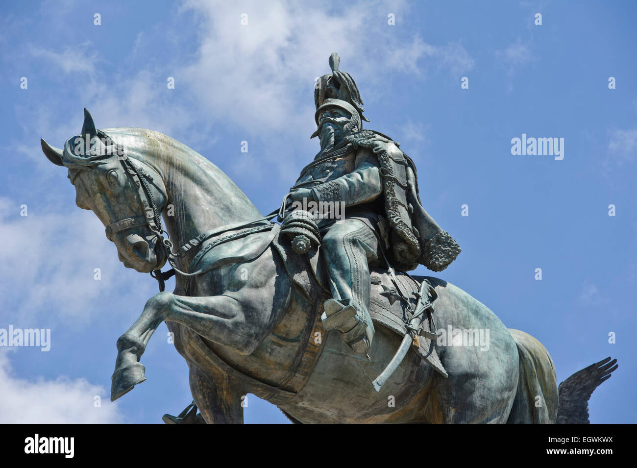 A statue of Victor Emmanuel on horseback outside National Monument to ...