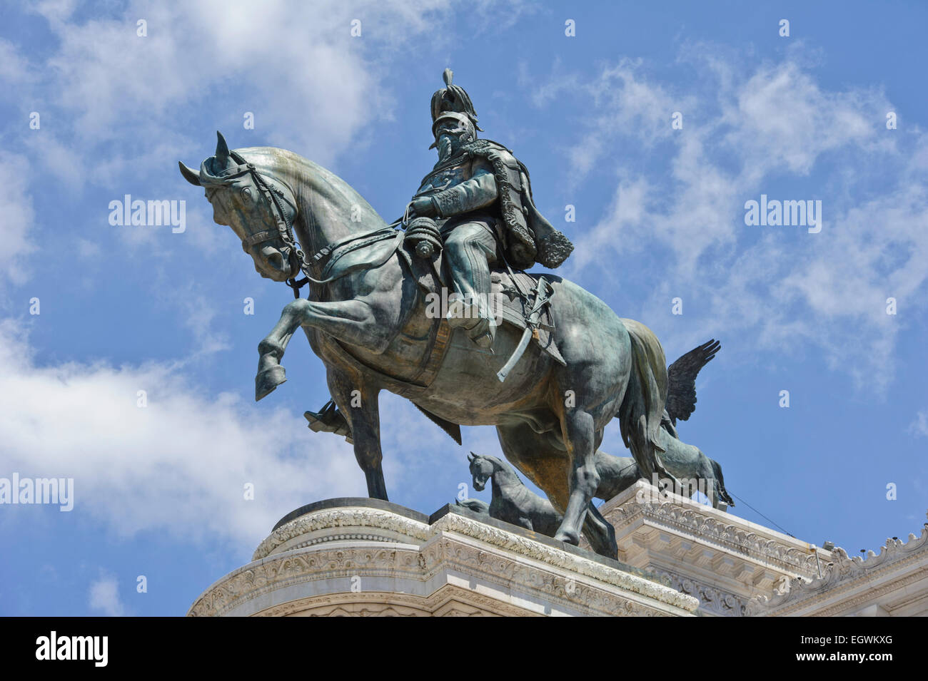 A statue of Victor Emmanuel on horseback outside National Monument to ...