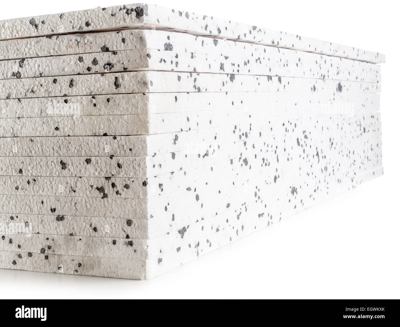 Pack of insulation styrofoam panels with graphite additive Stock Photo