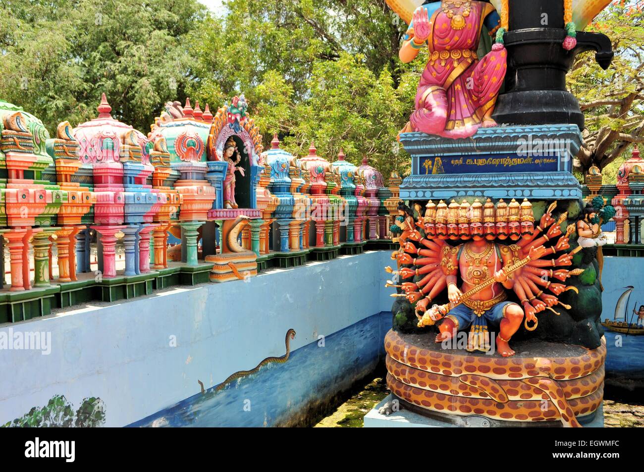 Hindu shrine at island temple, Sri Lanka Stock Photo