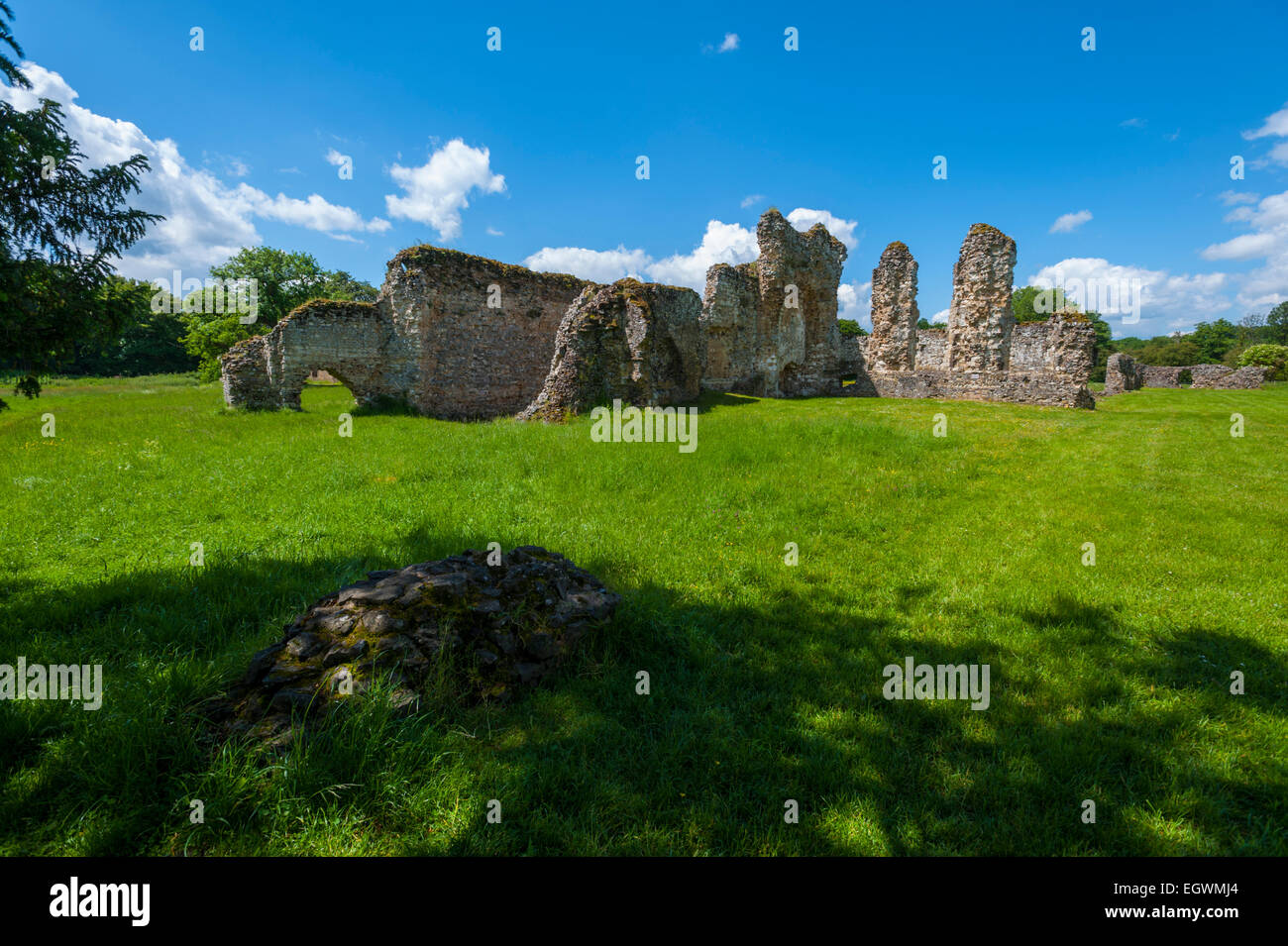 The ruins of Waverley abbey near Farnham surrey. Stock Photo