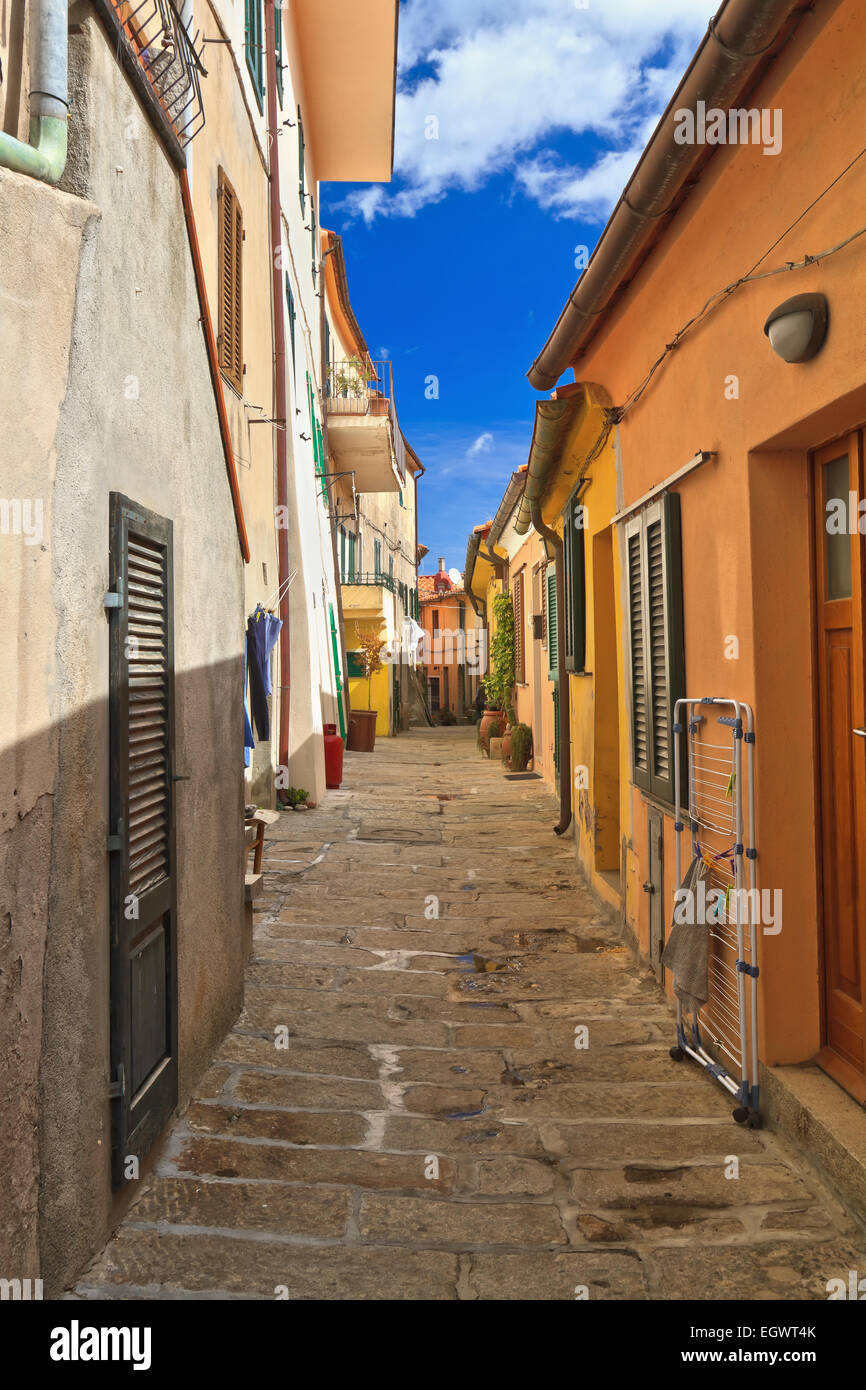 view in Marciana, small village in Elba island, Tuscany, Italy Stock Photo