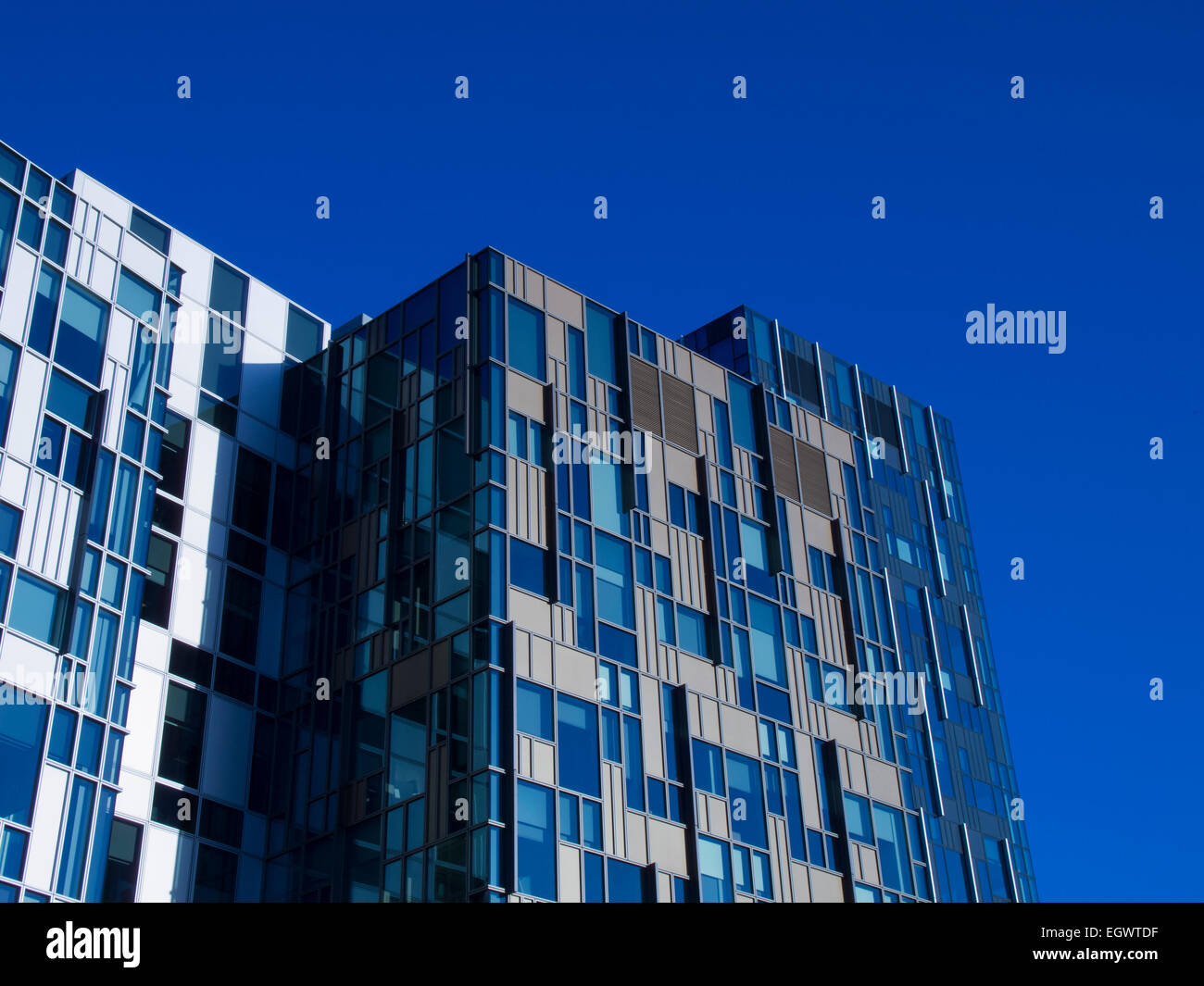 Exterior of modern office building by the O2 Arena on the Greenwich ...
