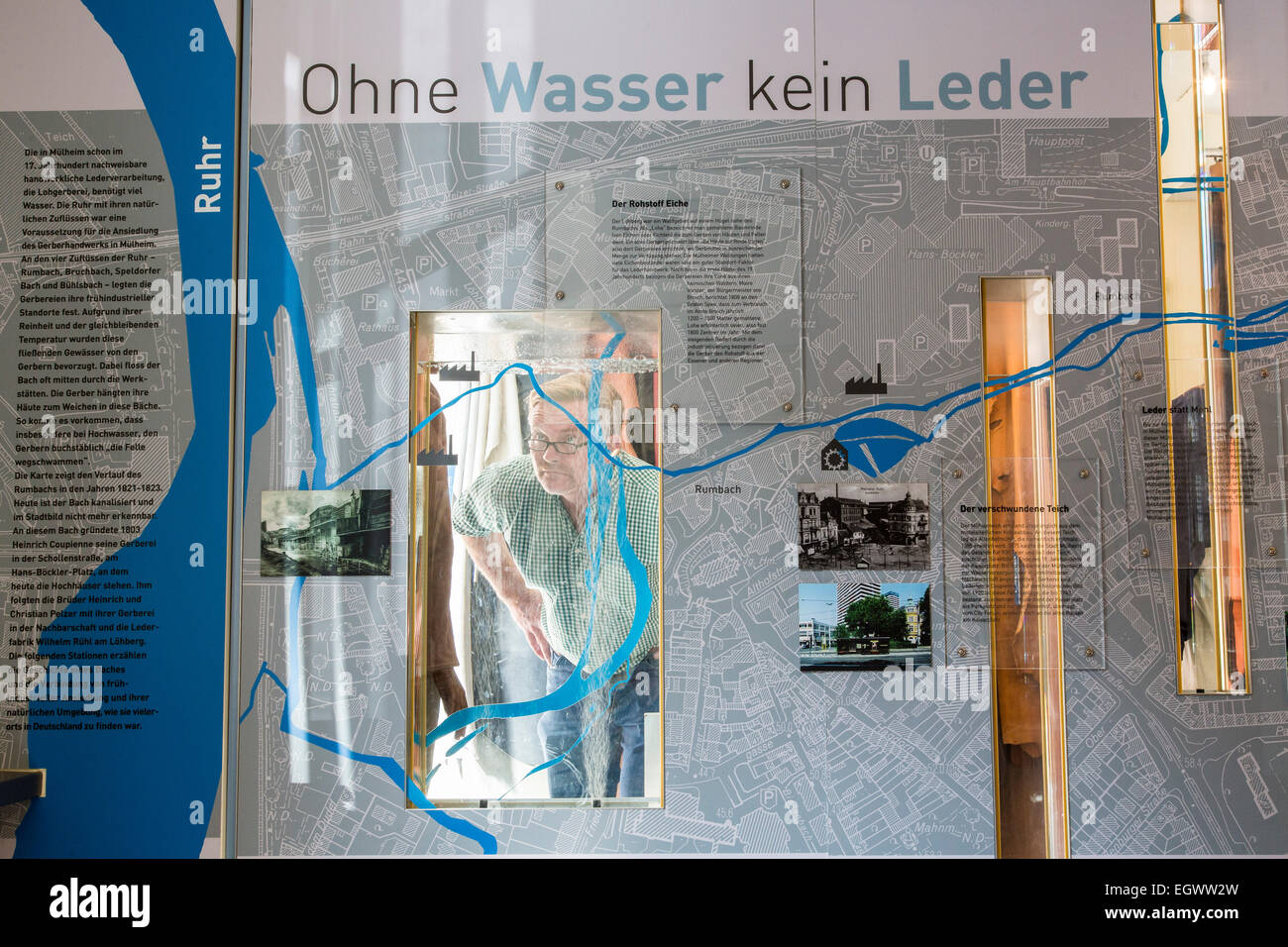 Leather and leather tanning museum, in Mülheim, Germany, shows the history of leather industry in this area Stock Photo