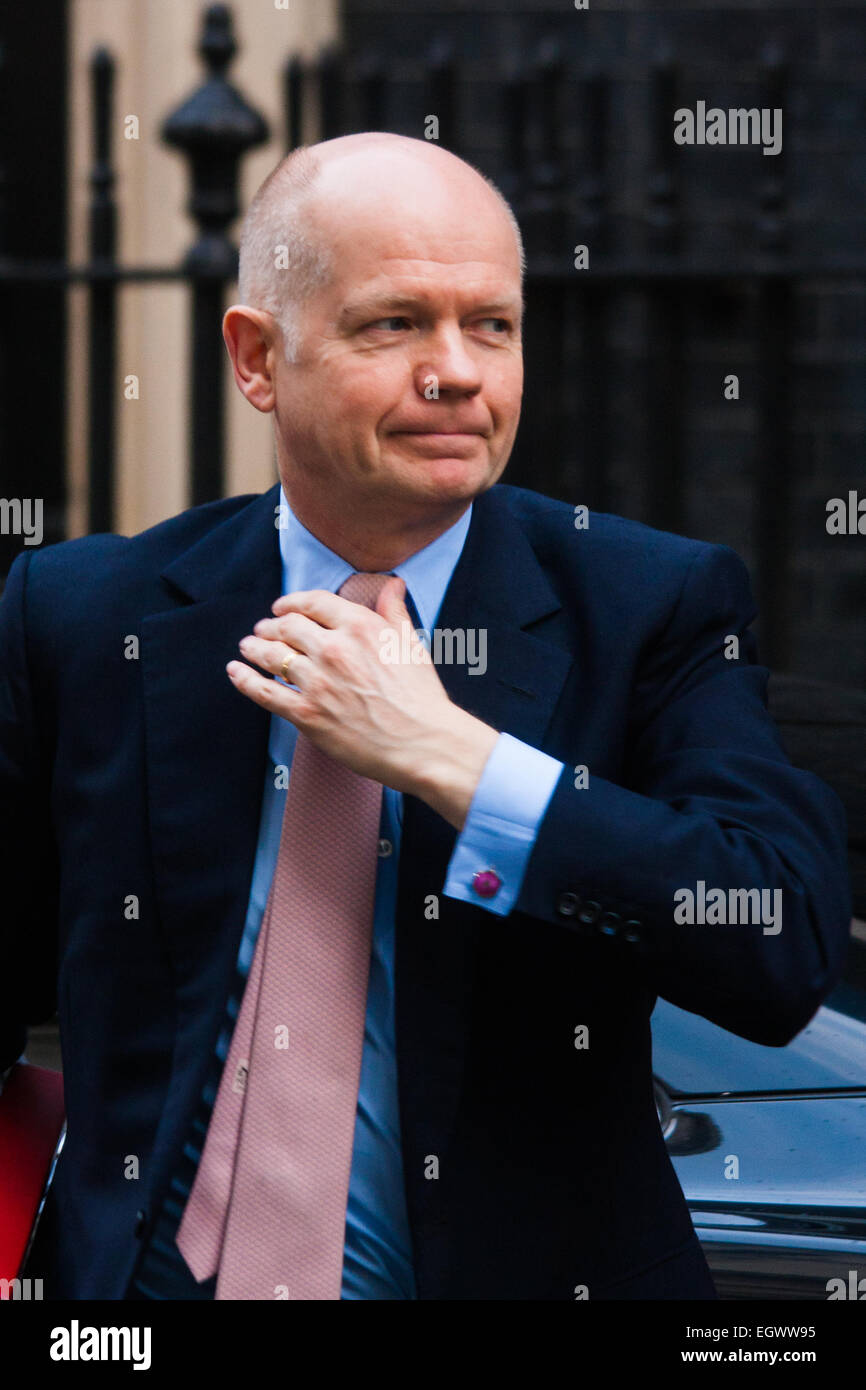 London, March 3rd 2015. Members of the cabinet arrive at 10 Downing Street for their weekly meeting. PICTURED: Leader of the House William Hague. Credit:  Paul Davey/Alamy Live News Stock Photo