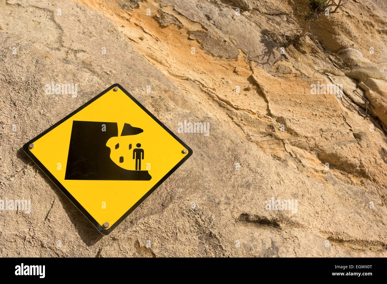 Warning rock slide hi-res stock photography and images - Alamy