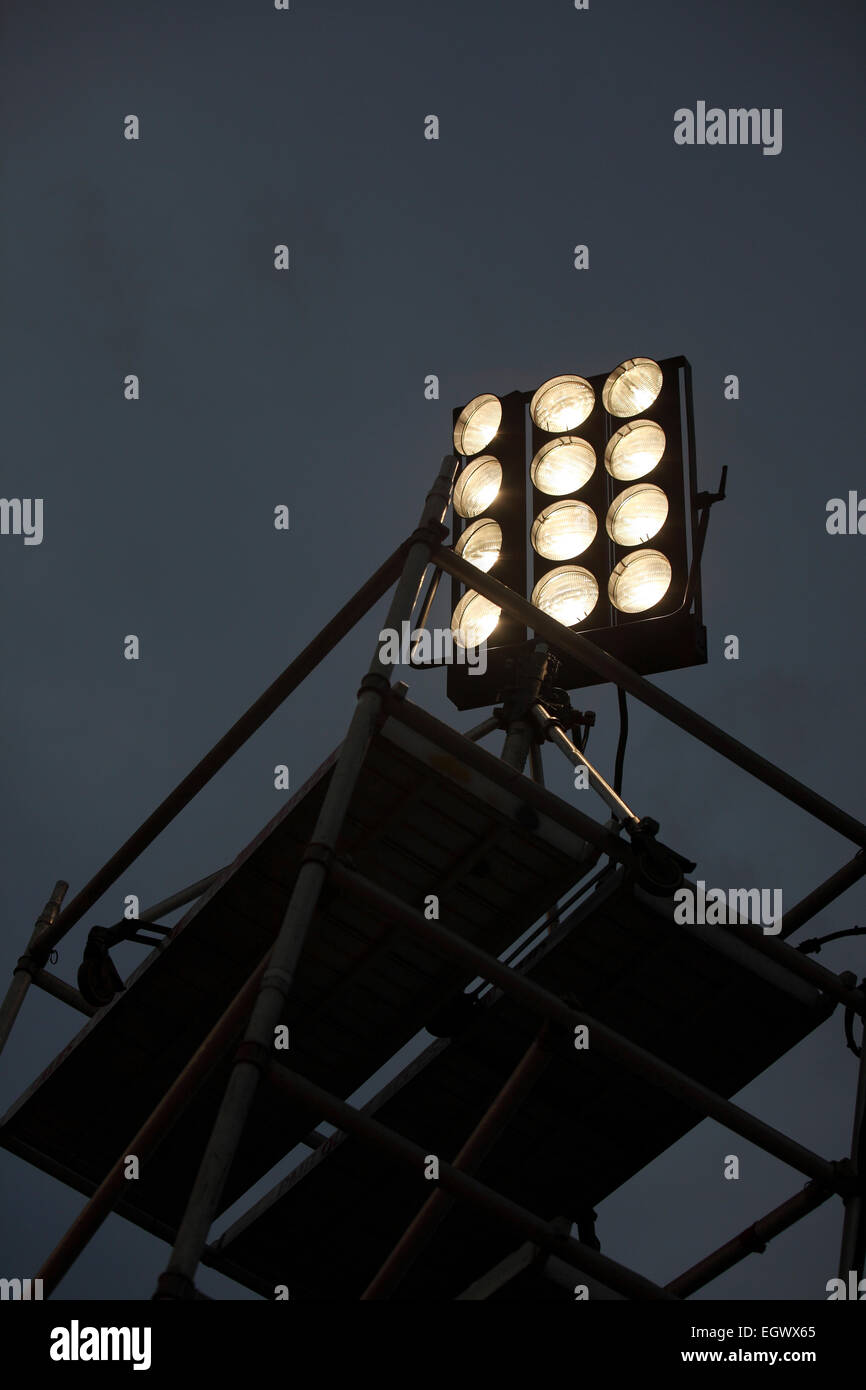 Setting Spots set up spot light for the concept Stock Photo - Alamy
