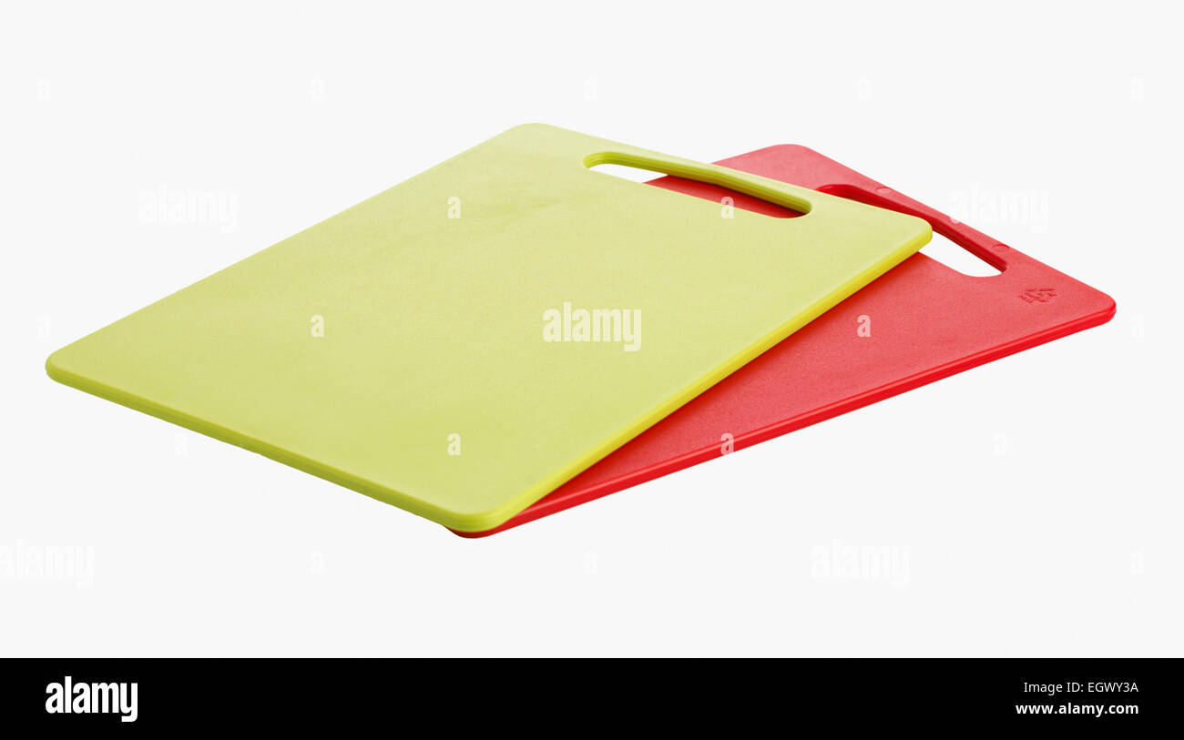 colored chopping boards Stock Photo