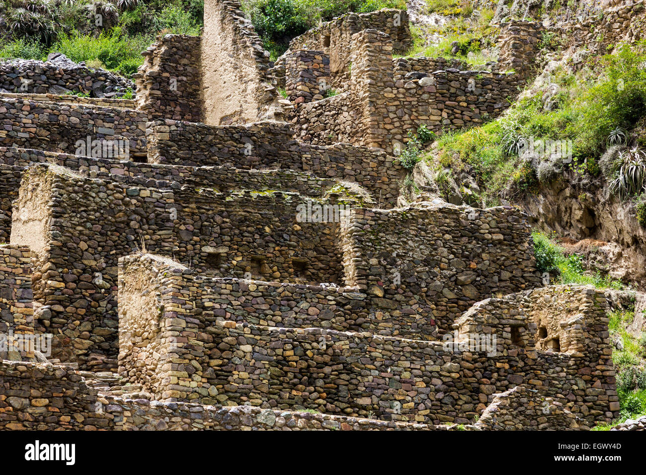 Ollantaytambo ruins in Peru Stock Photo