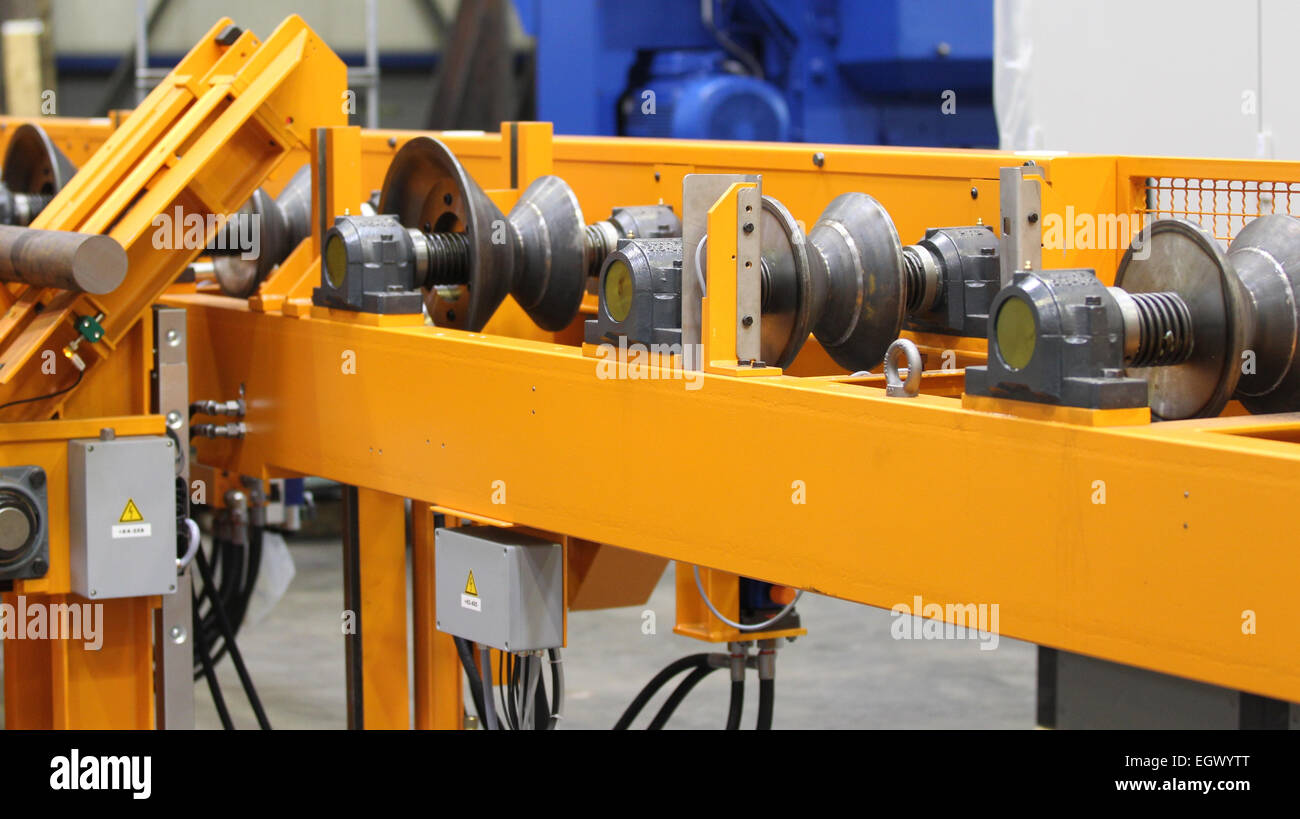 Element of the details of industrial metal cutting machines Stock Photo