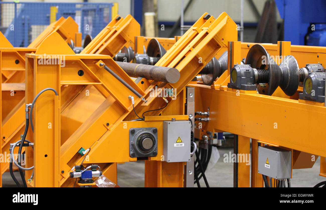 Element of the details of industrial metal cutting machines Stock Photo