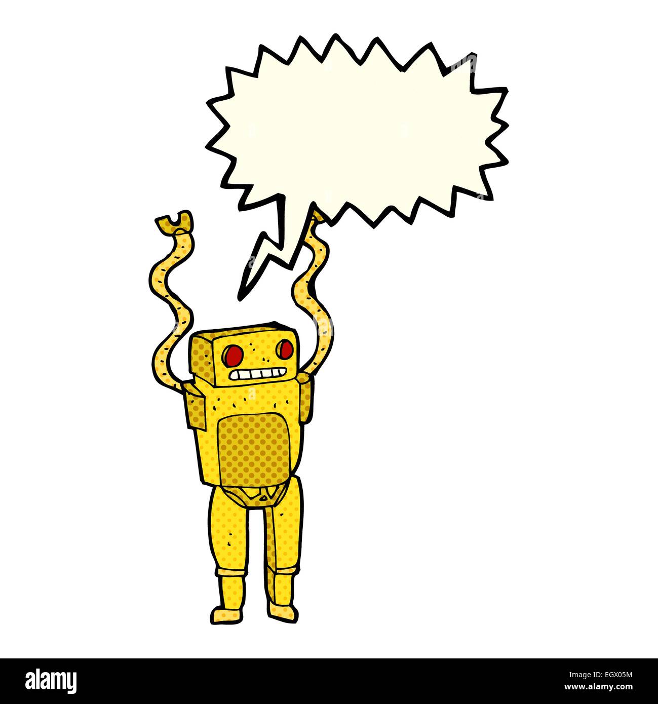 cartoon funny robot with speech bubble Stock Vector Image & Art - Alamy
