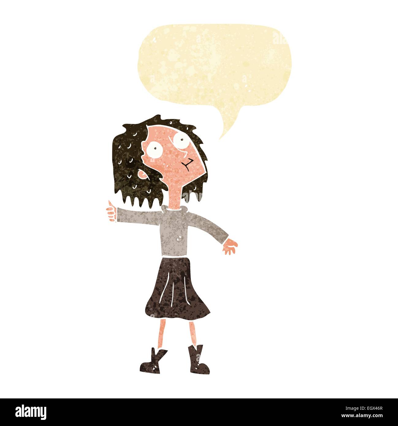 Cartoon woman looking up sky hi-res stock photography and images - Alamy