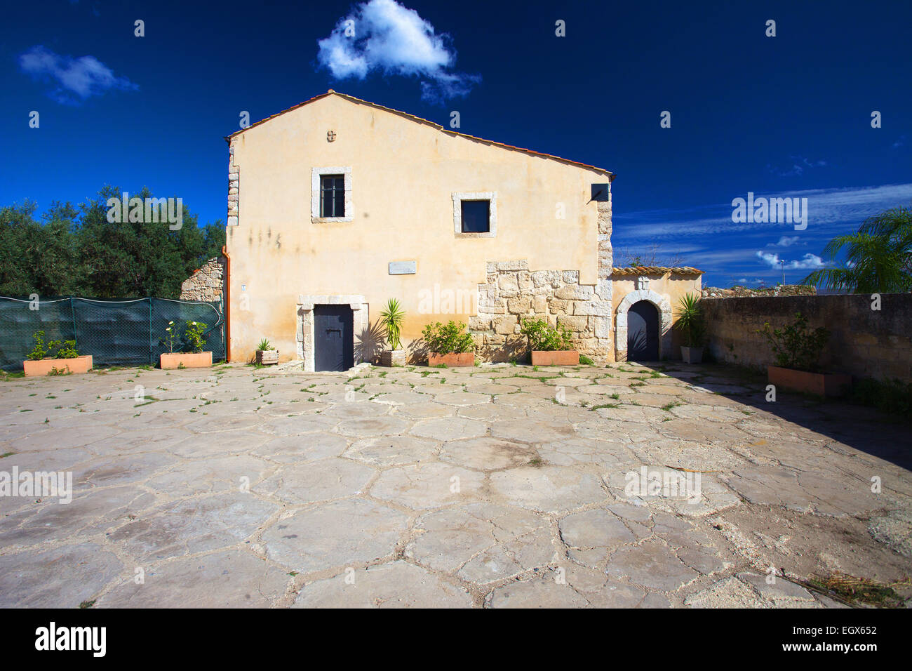 San Focà medieval byzantine church in Priolo Gargallo town, Sicily Stock Photo