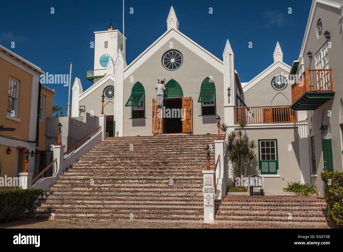 St. Peter's Anglican Church, St. George's, Bermuda. UNESCO historic site Stock Photo