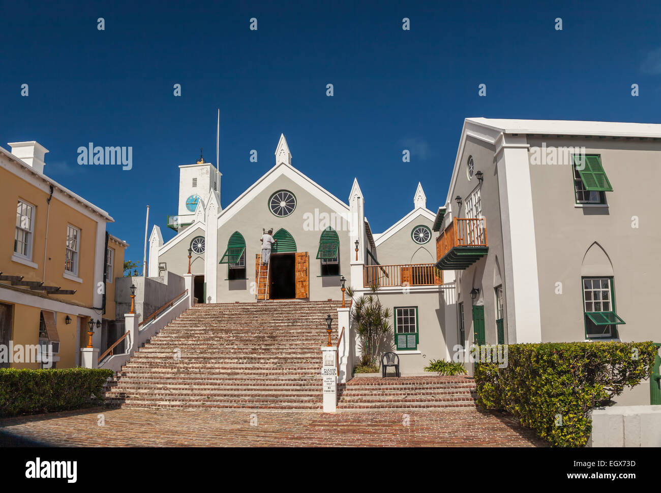 St. Peter's Anglican Church, St. George's, Bermuda. UNESCO historic site Stock Photo