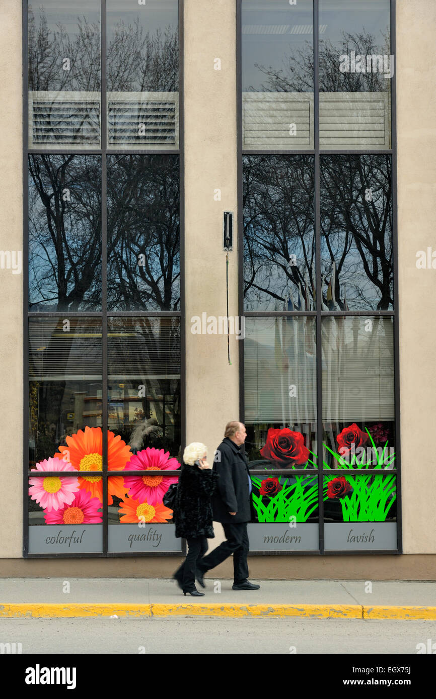 Decorative windows passersby vernon florist shop hires stock