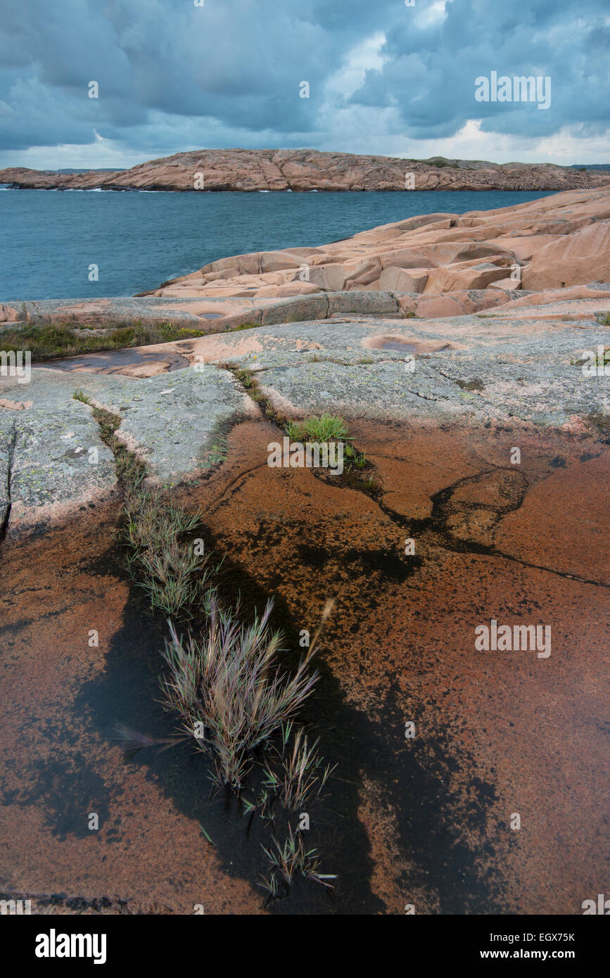 Rocks, coastline at Ramsvik, near Smögen, Bohuslän province, Västra ...