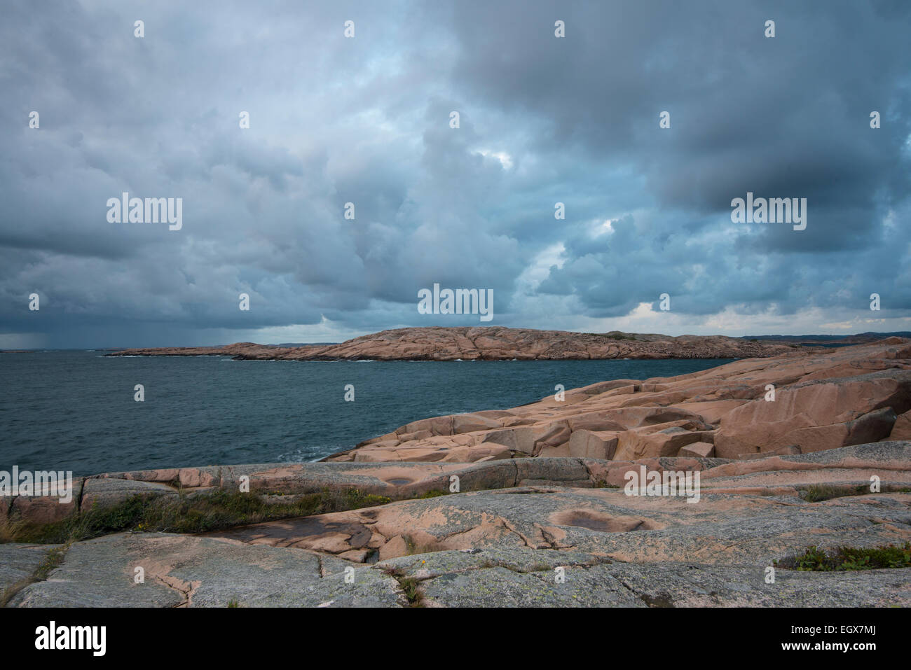 Rocks, coastline at Ramsvik, near Smögen, Bohuslän province, Västra ...