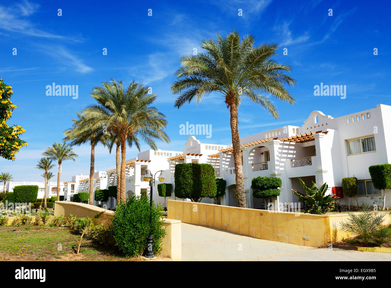 The holiday villas at luxury hotel, Sharm el Sheikh, Egypt Stock Photo