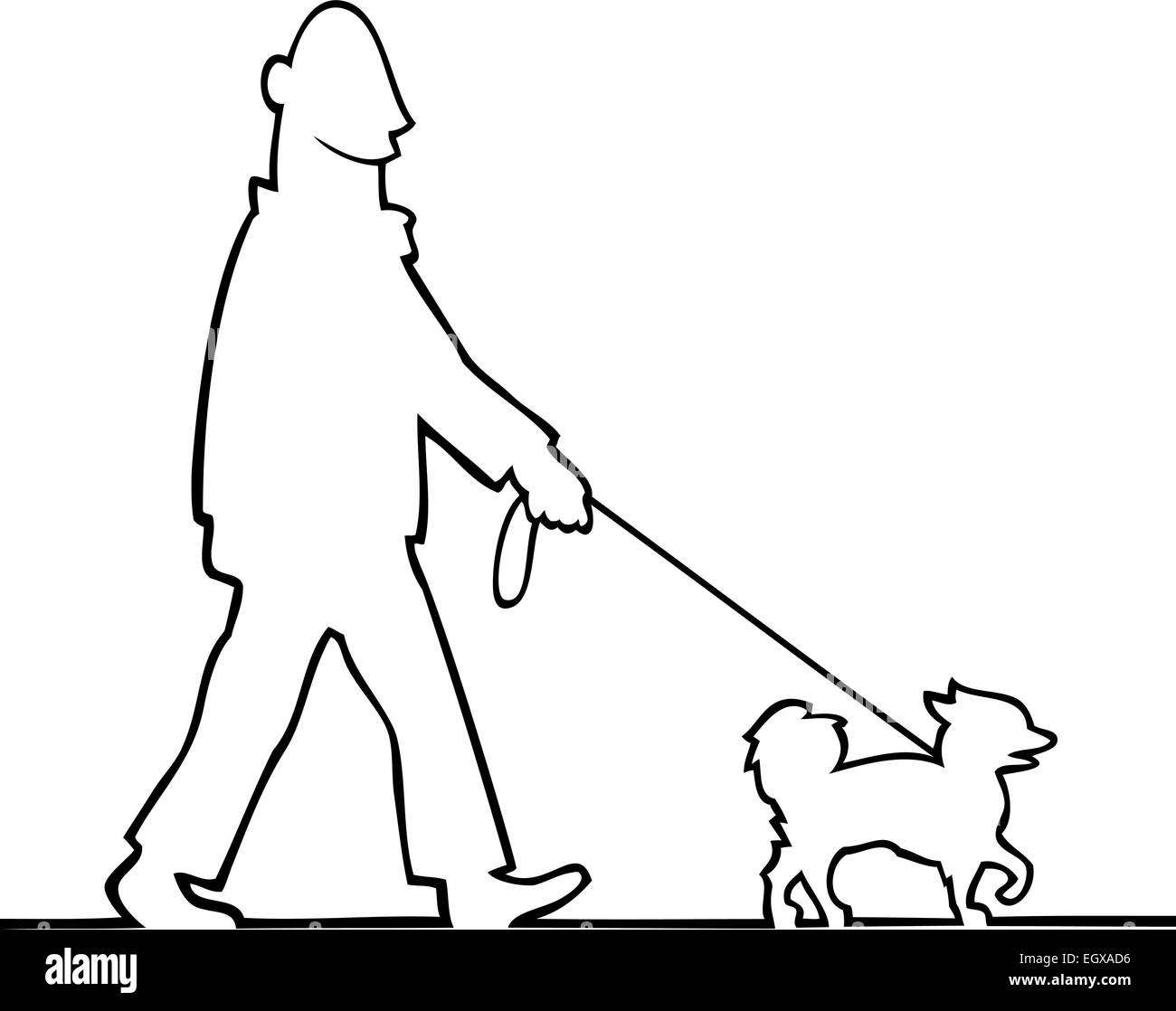 Black man walking a dog Stock Vector Images - Alamy