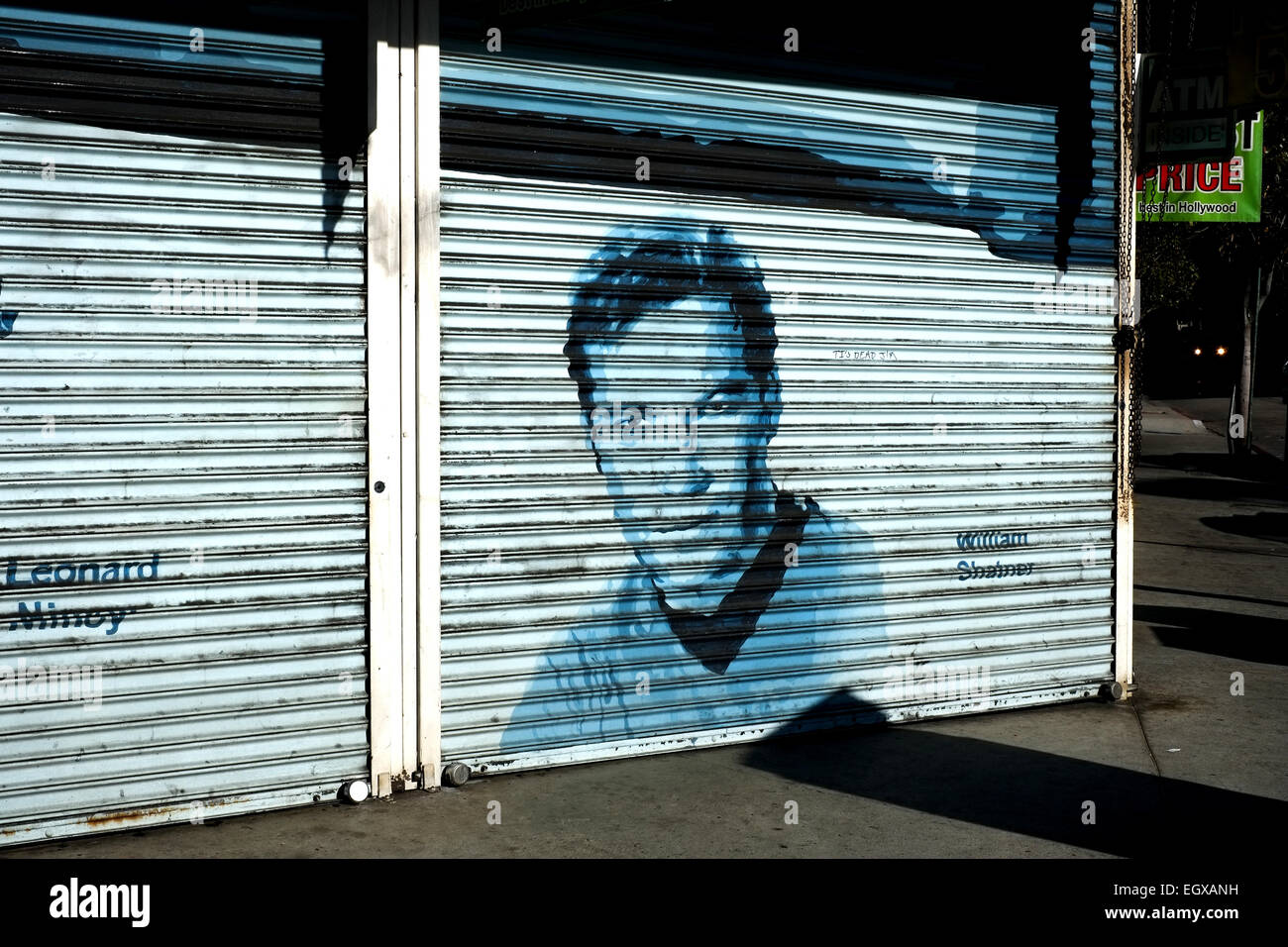 Graffiti / street art of William Shatner as Captain James T Kirk from Star Trek Stock Photo