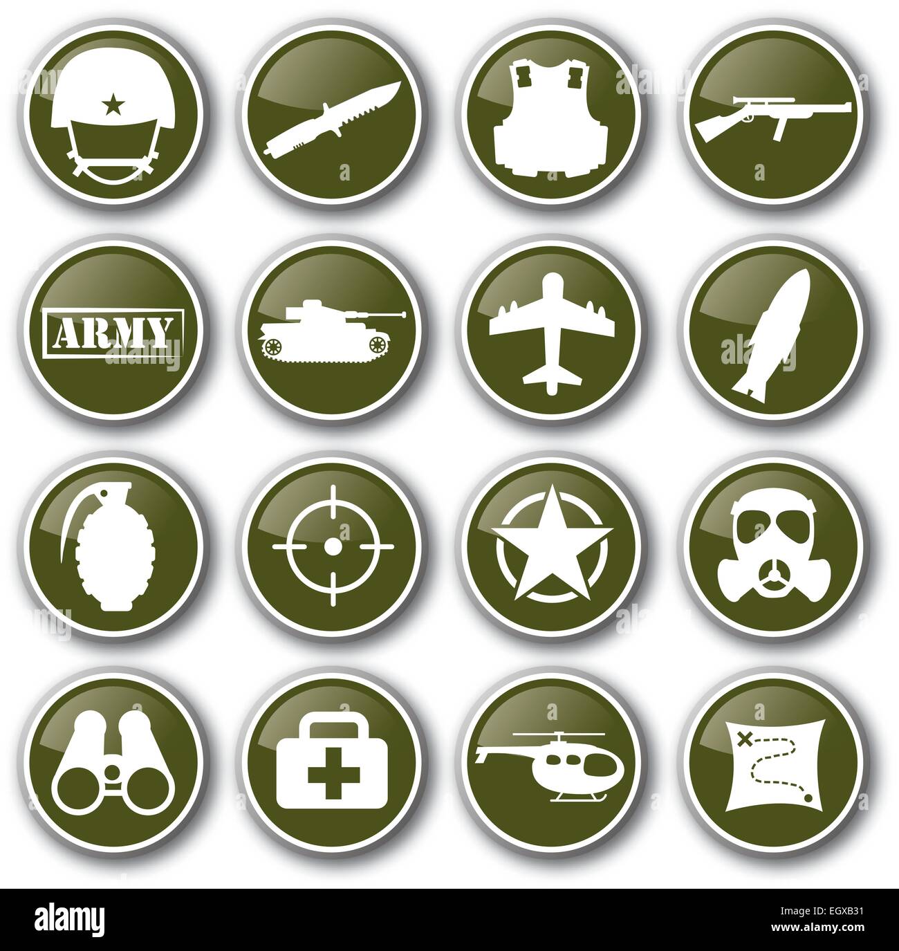 military army icon set vector Stock Vector Image & Art - Alamy