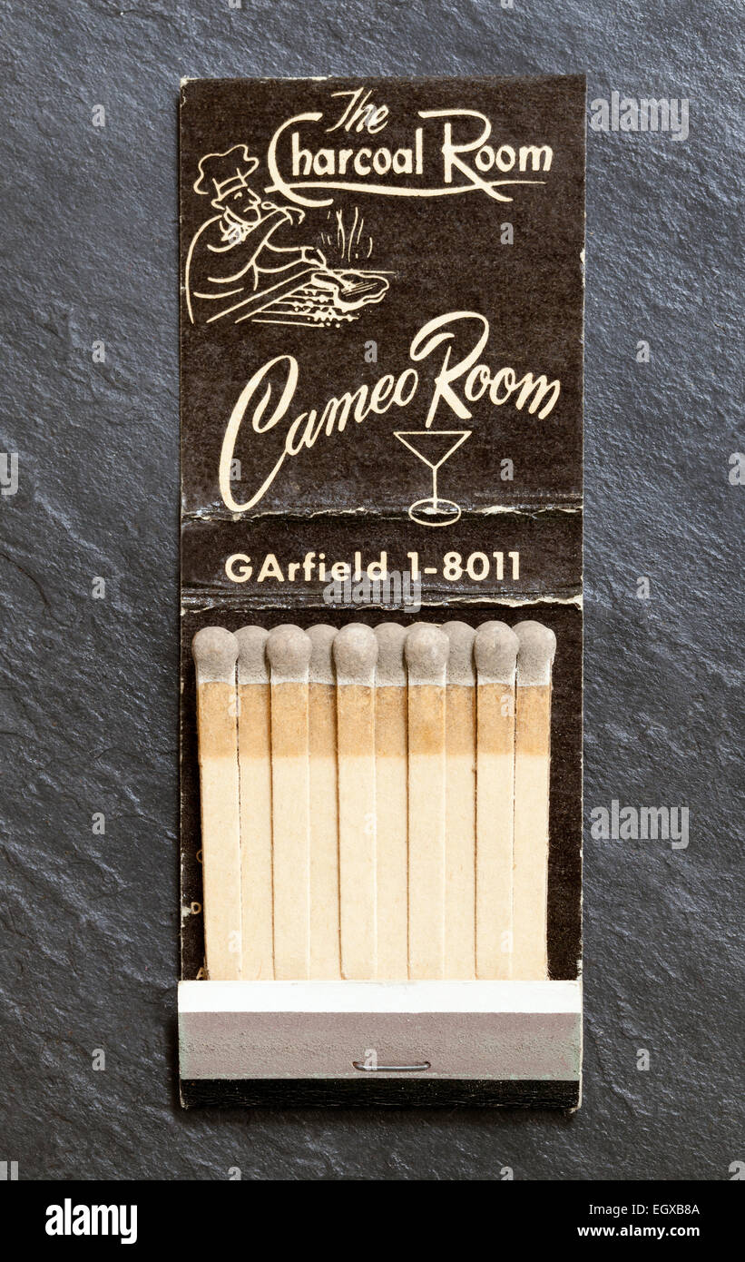 Vintage American Matchbook Advertising The Charcoal Room And