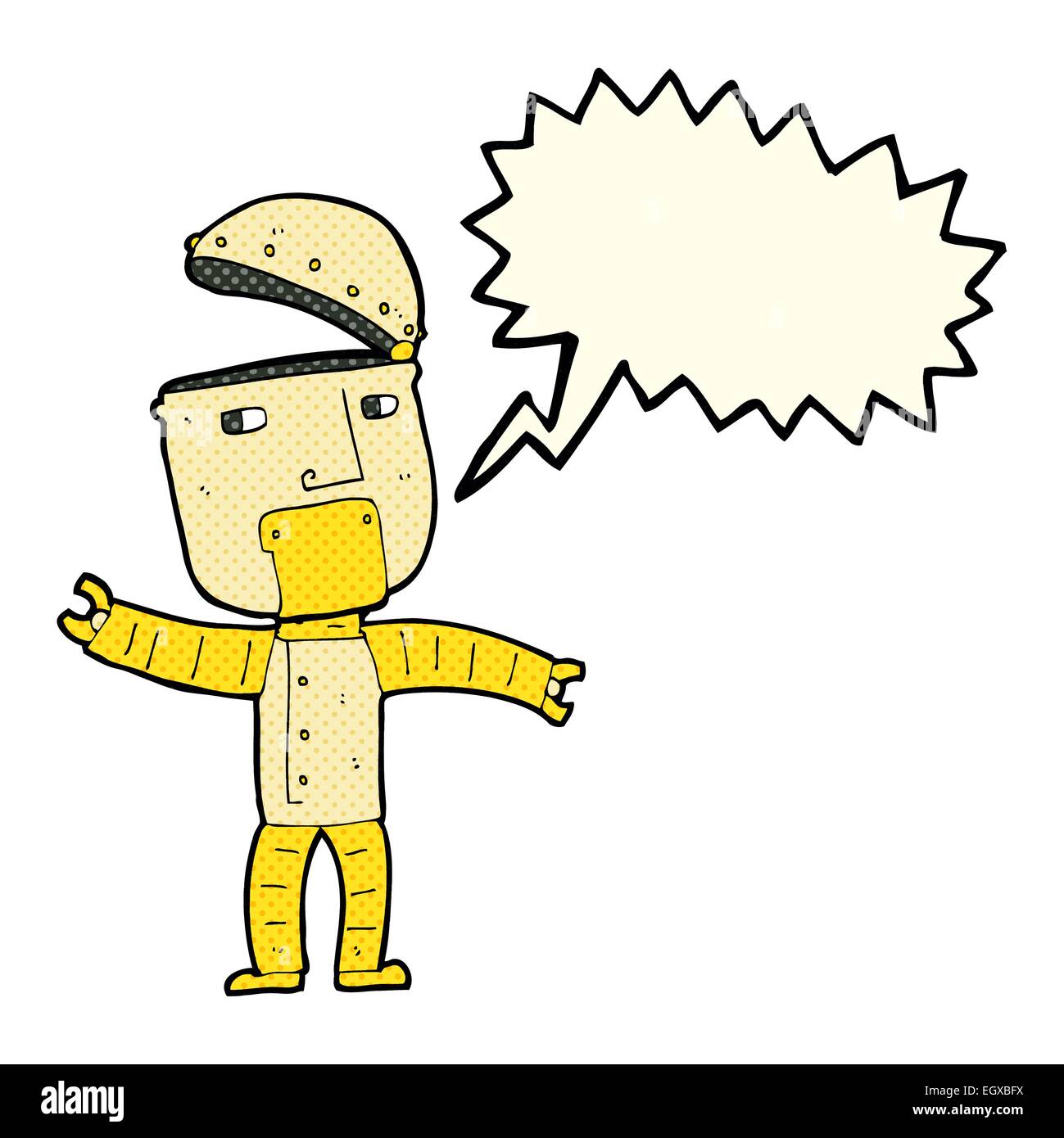 cartoon funny robot with speech bubble Stock Vector Image & Art - Alamy