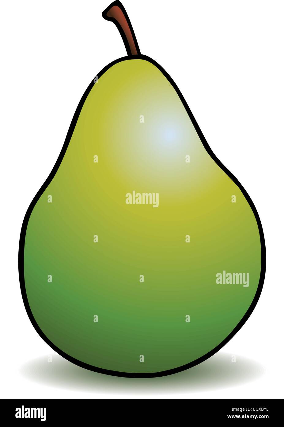 Healthy Green Pear With Cartoon Outline Stock Vector Image Art Alamy