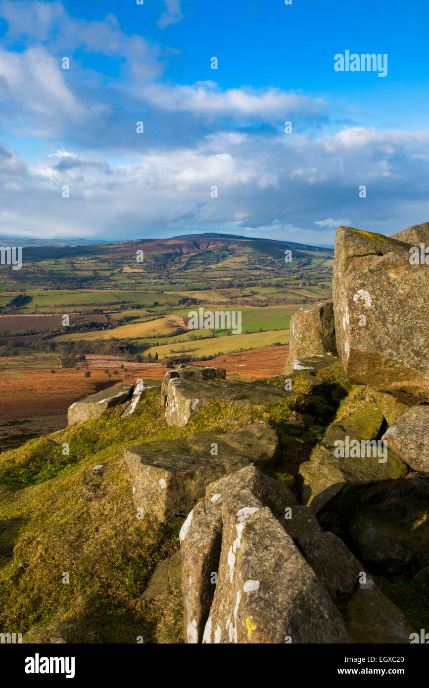 Looking to Brown Clee Hill from Titterstone Clee Hill, South Shropshire ...