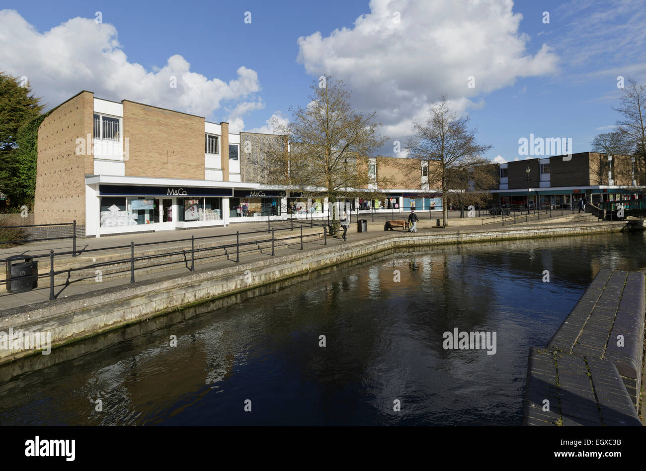 Riverside shops Thetford, Norfolk, image from RAW unsharpened Stock