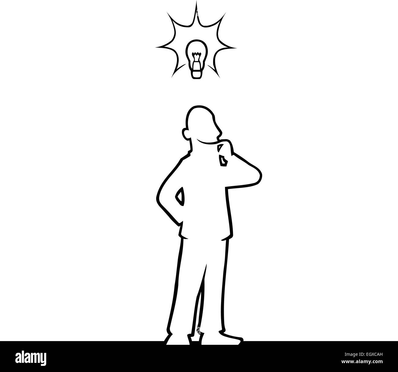 Man thinking silhouette Stock Vector Images - Alamy