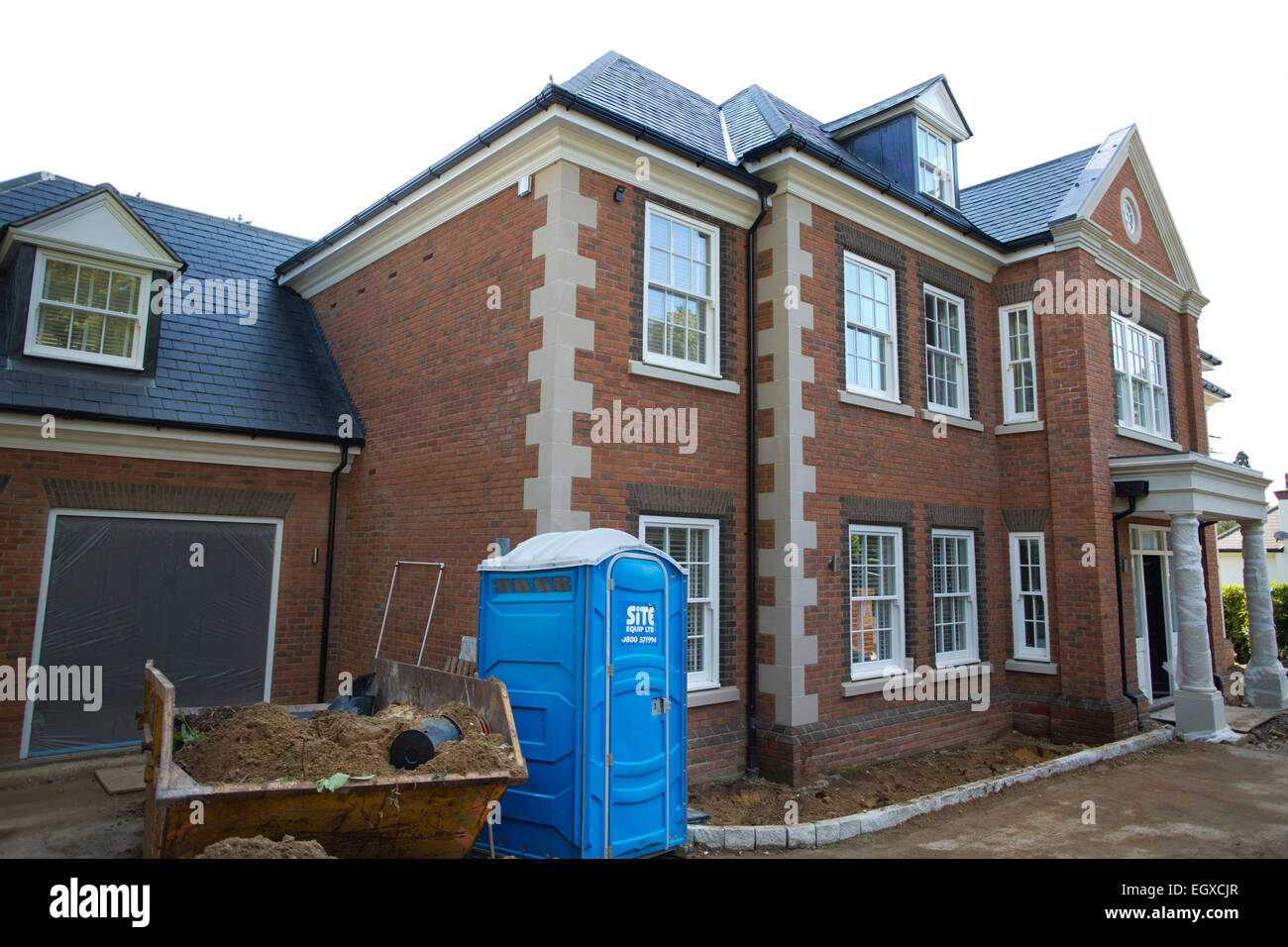Newly built house on outskirts of Cobham village in Surrey, commuter