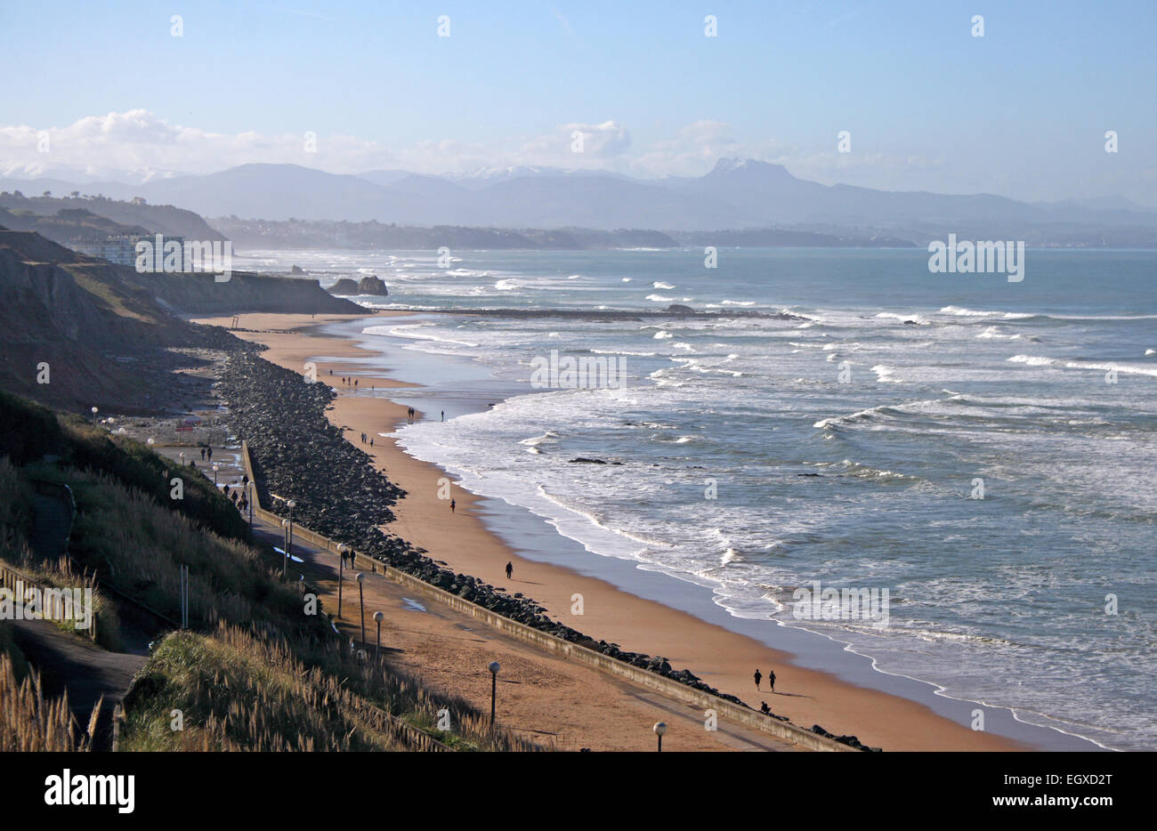 The dramatic coastline of Biarritz, in the Basque region of south-west France. Stock Photo