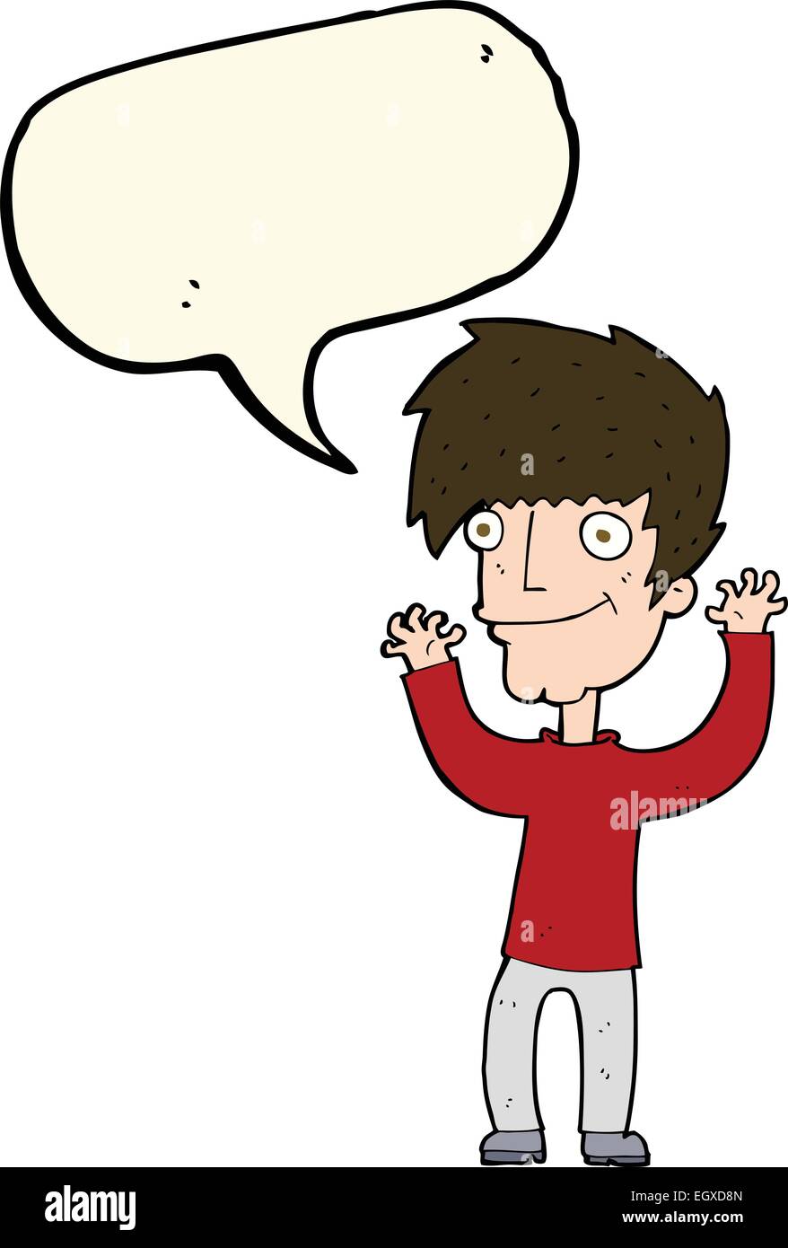 cartoon man waving arms with speech bubble Stock Vector Image & Art - Alamy
