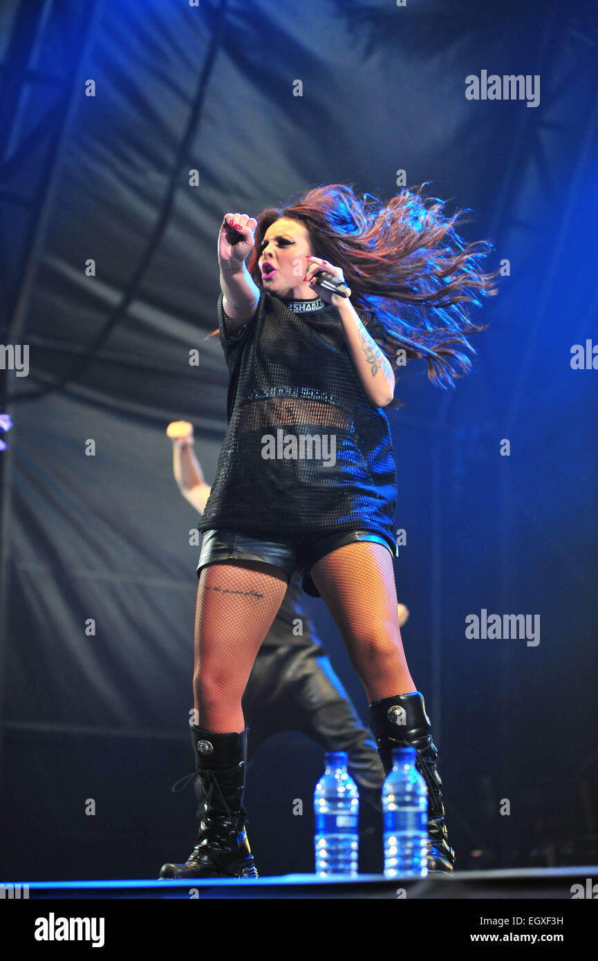 Jesy Nelson of Little Mix performing live at V Festival 2016 Weston Park, UK. date: Saturday August 20, 2016. Photo credit: Katja Ogrin/ EMPICS Entertainment Stock Photo - Alamy