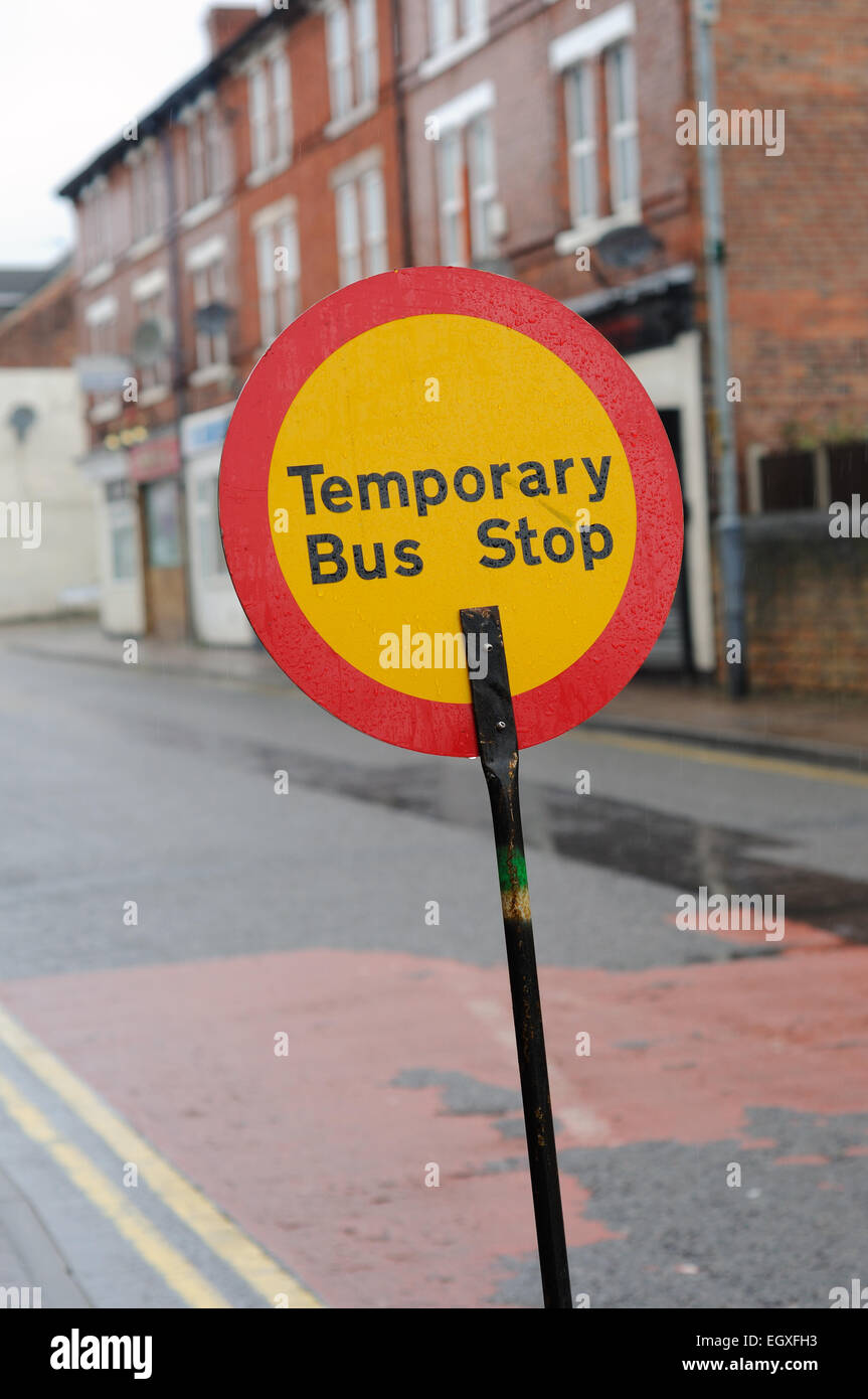 Temporary bus stop sign hires stock photography and images Alamy