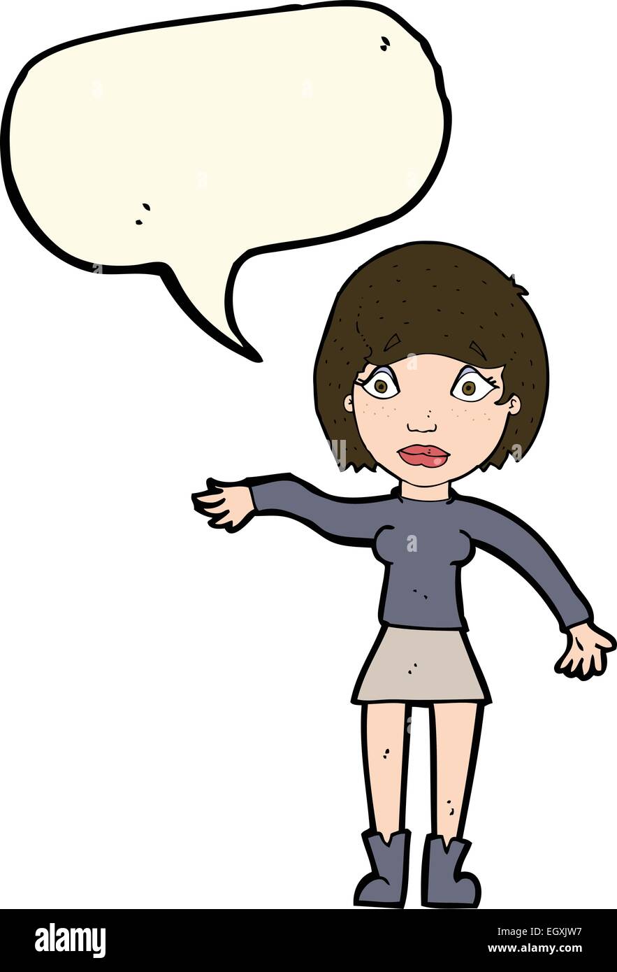 cartoon surprised woman with speech bubble Stock Vector Image & Art - Alamy