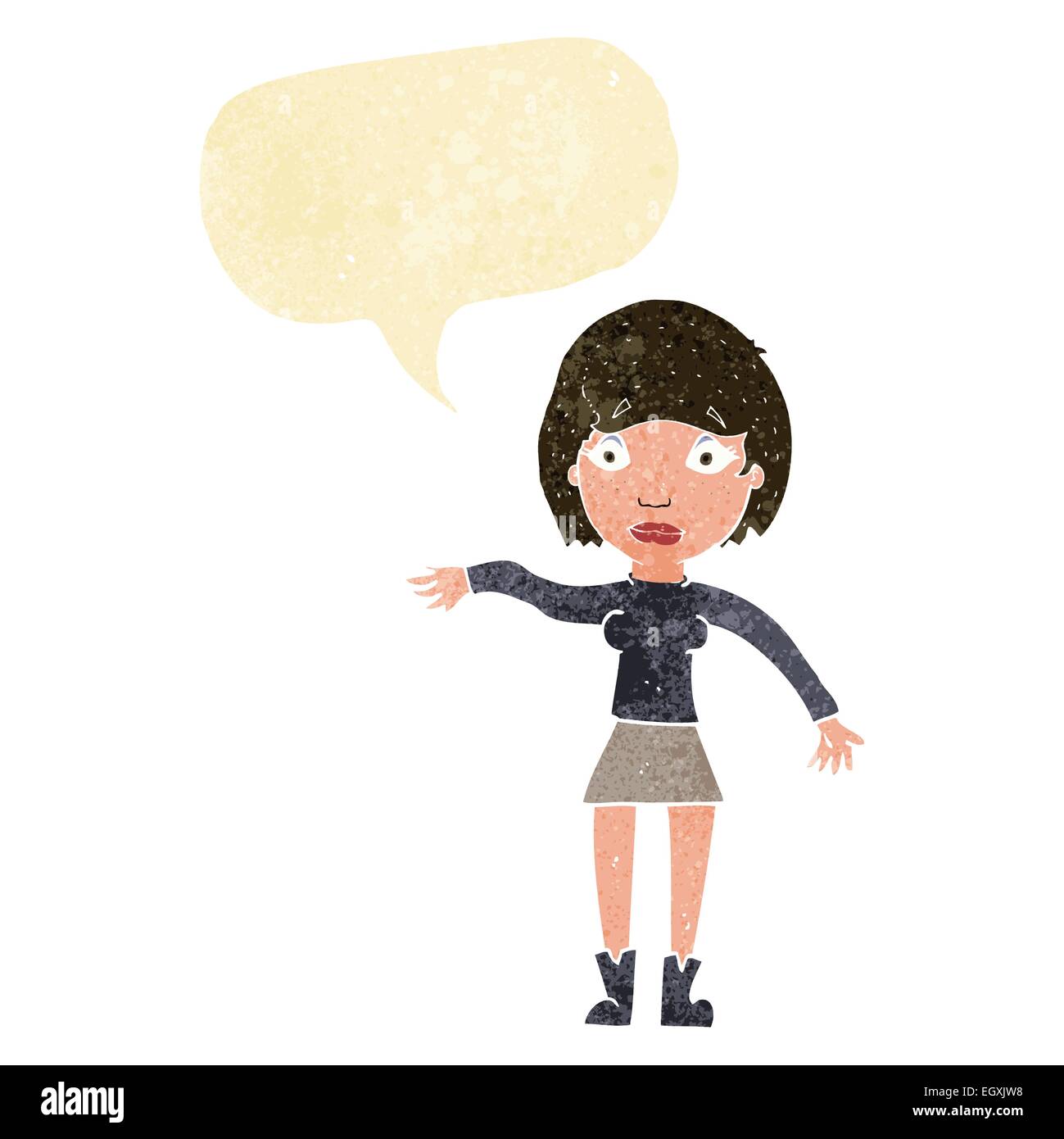 cartoon surprised woman with speech bubble Stock Vector Image & Art - Alamy