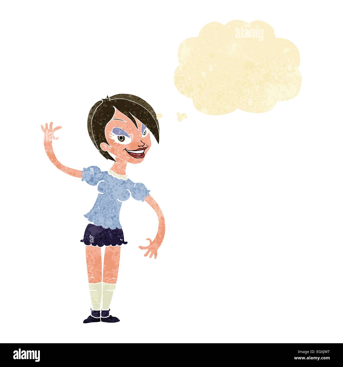 Cartoon girl waving bubble hi-res stock photography and images - Alamy