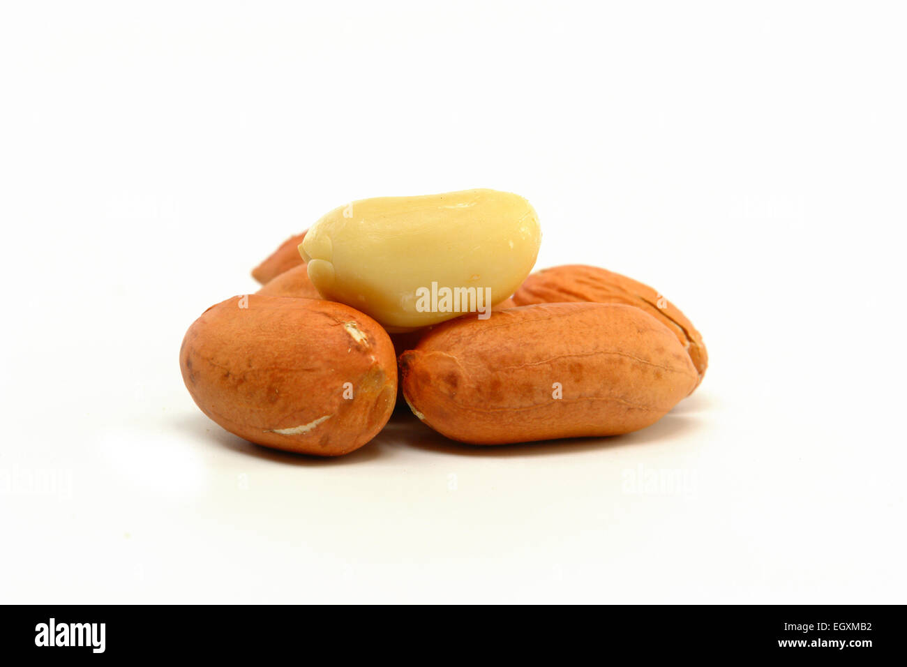 Peeled Peanuts Stock Photo