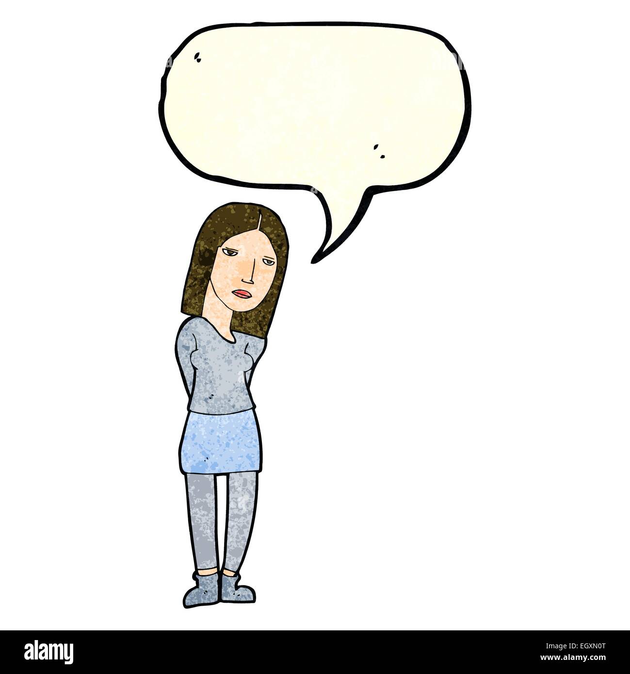 cartoon woman waiting with speech bubble Stock Vector Image & Art - Alamy