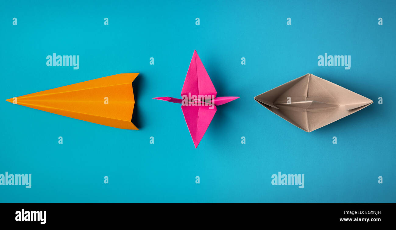 colored paper origami Stock Photo Alamy