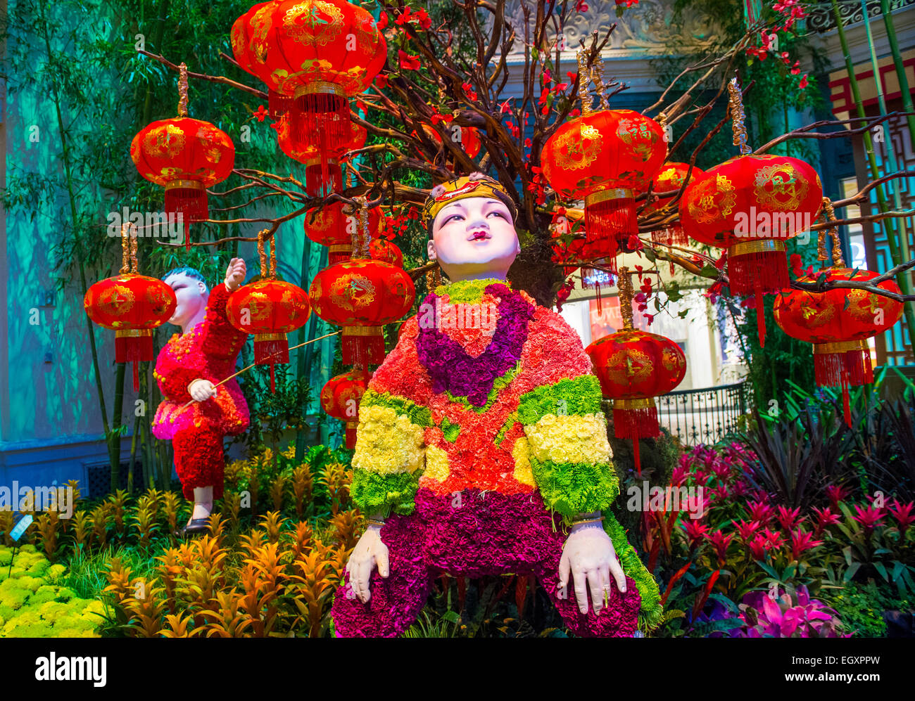 Chinese New year in Bellagio Hotel Conservatory & Botanical Gardens in
